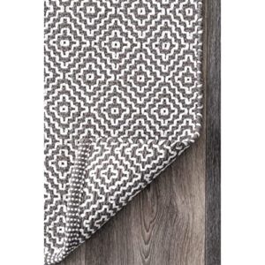 nuLOOM Lorretta Geometric Cotton Area Rug, 8x10, Gray