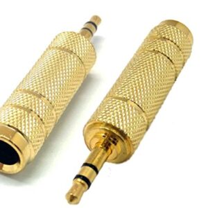 iMBAPrice Premium Adapter Stereo Gold Plug 3.5mm M to 1/4" F Adapter Metal - 3.5mm Stereo Plug to 6.35mm (1/4 Inch) Stereo Jack Adaptor - Gold Plated