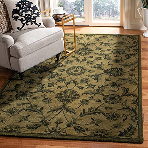 SAFAVIEH Antiquity Collection Area Rug - 6' x 9', Olive & Green, Handmade Traditional Oriental Wool, Ideal for High Traffic Areas in Living Room, Bedroom (AT824A)