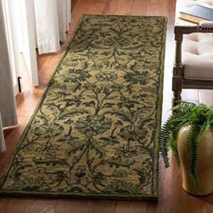 SAFAVIEH Antiquity Collection Area Rug - 6' x 9', Olive & Green, Handmade Traditional Oriental Wool, Ideal for High Traffic Areas in Living Room, Bedroom (AT824A)