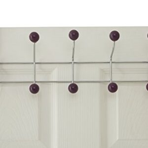 Premier Housewares 509733 Coat Hooks/Over Door Hanger/Over Door Coat Hooks/Door Hanger - 10 Hooks,Purple,H17 x W41 x D12cm