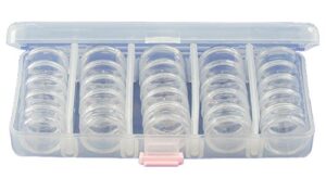 25-in-1 bead storage case - 25 stackable containers in reusable carrying case
