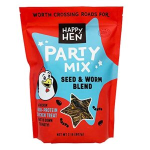 happy hen treats party mix seed and mealworm, 2 lb