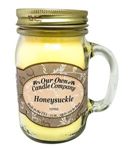 our own candle company honeysuckle scented 13 ounce mason jar candle