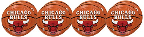Amscan Chicago Bulls Round Dessert Plates, 7" | Pack of 8, Multicolored