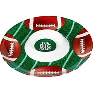 amscan 439902 football party chip & dip plastic tray | 1 piece