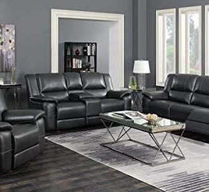 Lee Pillow Arm Motion Sofa Black