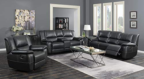 Lee Pillow Arm Motion Sofa Black