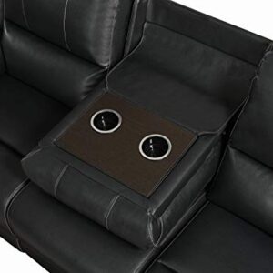 Lee Pillow Arm Motion Sofa Black