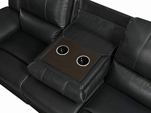 Lee Pillow Arm Motion Sofa Black