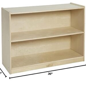 ECR4Kids - ELR-0450 Birch 2 Shelf Storage Cabinet with Back, Wood Book Shelf Organizer/Toy Storage for Kids, Natural