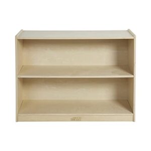 ECR4Kids - ELR-0450 Birch 2 Shelf Storage Cabinet with Back, Wood Book Shelf Organizer/Toy Storage for Kids, Natural