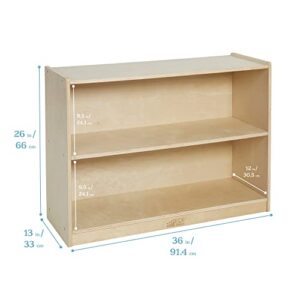 ECR4Kids - ELR-0450 Birch 2 Shelf Storage Cabinet with Back, Wood Book Shelf Organizer/Toy Storage for Kids, Natural