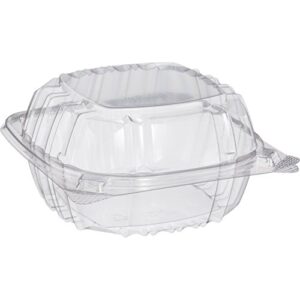 pack of 100 small clear plastic hinged food container 6x6 for sandwich salad party favor cake piece