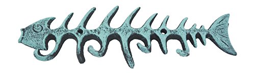Moby Dick Specialties Fishbone Verdigris Antique Wall Hanger/Hooks