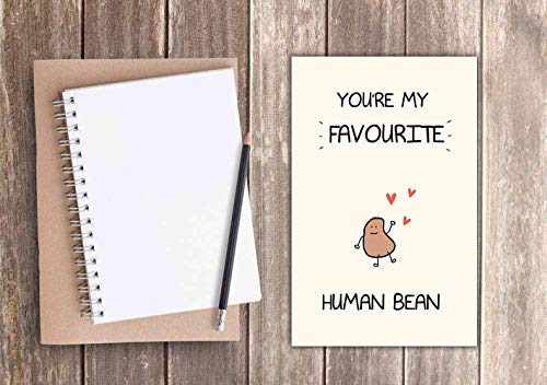 Funny Valentine's Day Card, Love Card, Anniversary Card for Boyfriend Girlfriend, Card for Husband Wife, Best Friend Card, Human Bean Card (5.3'' x 8'' folded)