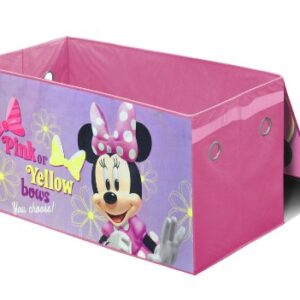 Idea Nuova Disney Minnie Mouse Collapsible Children’s Toy Storage Trunk, Durable with Lid