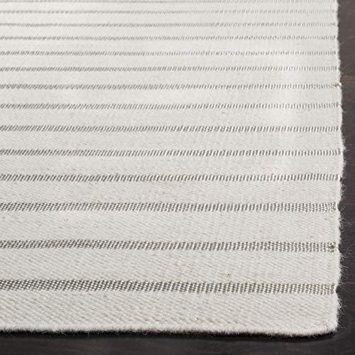 SAFAVIEH Dhurries Collection 5' x 8' White DHU313D Handmade Flatweave Premium Wool Area Rug