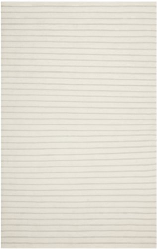 SAFAVIEH Dhurries Collection 5' x 8' White DHU313D Handmade Flatweave Premium Wool Area Rug