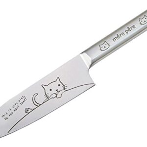 東亜金属(Toa) Merpale 770-305 Cat Santoku Knife, Blade Length: Approx. 6.7 inches (17 cm)