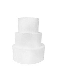 round 4" cake dummies - set of 3, each 4" high by 6", 8", 10" round