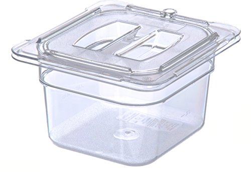 Carlisle FoodService Products Plastic Food Pan 1/6 Size 4 Inches Deep Clear