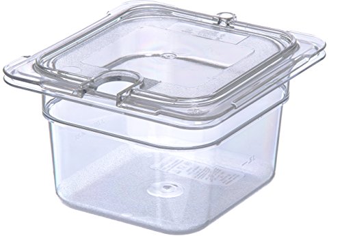 Carlisle FoodService Products Plastic Food Pan 1/6 Size 4 Inches Deep Clear