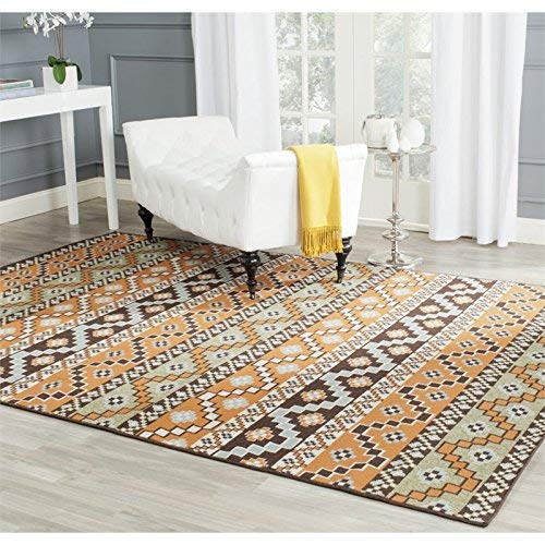 SAFAVIEH Veranda Collection Accent Rug - 2'7" x 5', Terracotta & Chocolate, Boho Floral Design, Non-Shedding & Easy Care, Indoor/Outdoor & Washable-Ideal for Patio, Backyard, Mudroom (VER095-0752)