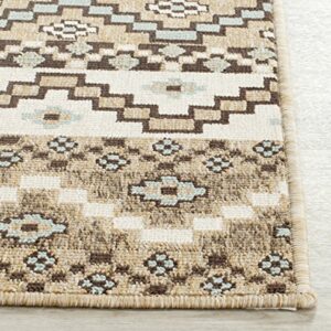 SAFAVIEH Veranda Collection Accent Rug - 2'7" x 5', Terracotta & Chocolate, Boho Floral Design, Non-Shedding & Easy Care, Indoor/Outdoor & Washable-Ideal for Patio, Backyard, Mudroom (VER095-0752)