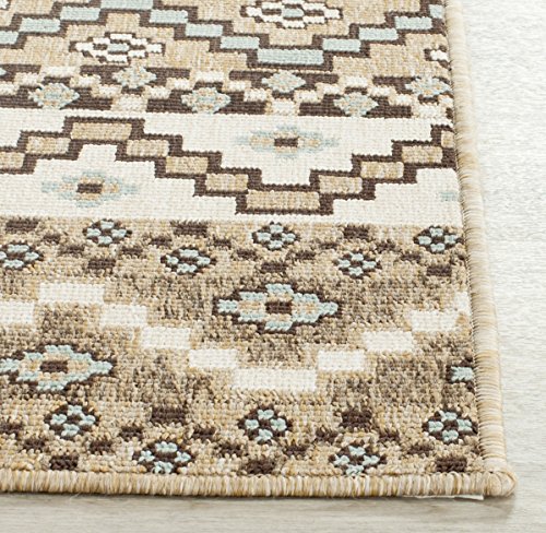 SAFAVIEH Veranda Collection Accent Rug - 2'7" x 5', Terracotta & Chocolate, Boho Floral Design, Non-Shedding & Easy Care, Indoor/Outdoor & Washable-Ideal for Patio, Backyard, Mudroom (VER095-0752)