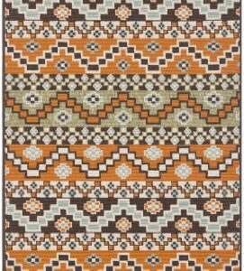 SAFAVIEH Veranda Collection Accent Rug - 2'7" x 5', Terracotta & Chocolate, Boho Floral Design, Non-Shedding & Easy Care, Indoor/Outdoor & Washable-Ideal for Patio, Backyard, Mudroom (VER095-0752)