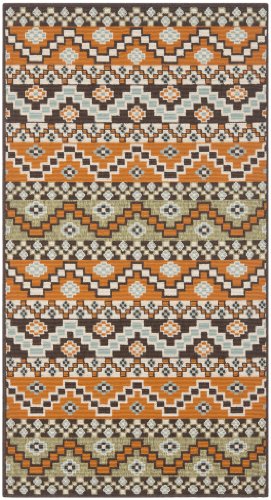 SAFAVIEH Veranda Collection Accent Rug - 2'7" x 5', Terracotta & Chocolate, Boho Floral Design, Non-Shedding & Easy Care, Indoor/Outdoor & Washable-Ideal for Patio, Backyard, Mudroom (VER095-0752)