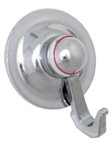 suction cup hook holder - super suction - set of 2 chrome finish - easy push-button installation