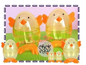 clear chick shaped easter eggs 3 fillable treat containers