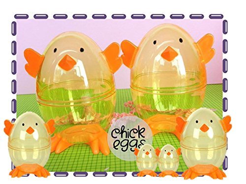 Clear Chick Shaped Easter Eggs 3 Fillable Treat Containers