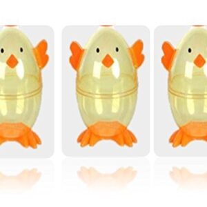 Clear Chick Shaped Easter Eggs 3 Fillable Treat Containers