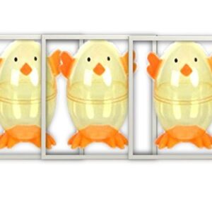 Clear Chick Shaped Easter Eggs 3 Fillable Treat Containers