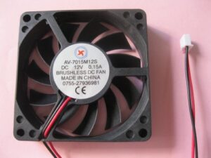 2 pcs brushless dc cooling fan 12v 7015s 11 blades 2 wire 70x70x15mm sleeve-bearing skywalking