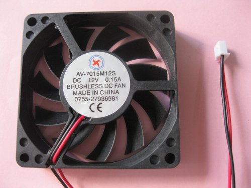 2 pcs Brushless DC Cooling Fan 12V 7015S 11 Blades 2 wire 70x70x15mm Sleeve-bearing Skywalking