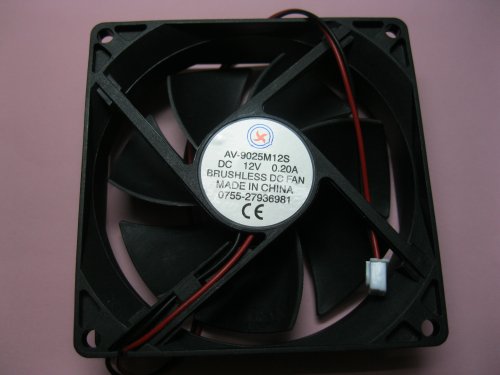 2 pcs Brushless DC Cooling Fan 12V 9025S 7 Blades 2 Wire 92x92x25mm Sleeve-Bearing Skywalking