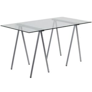 flash furniture glass computer desk with silver metal frame
