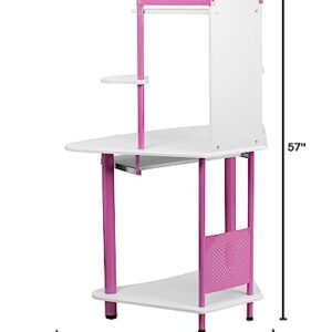 Flash Furniture Walker Pink Corner Computer Desk with Hutch