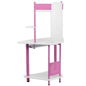Flash Furniture Walker Pink Corner Computer Desk with Hutch