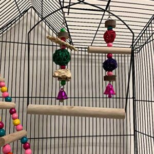 Large Double Roof Top Flight Bird Cage with Toys for Cockatiels Sun Parakeets Green Cheek Conures Aviary Budgie Finch Lovebird Canary Pet Bird Travel Cage