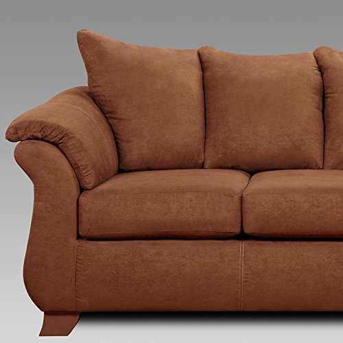 Roundhill Furniture Aruba Microfiber Pillow Back Sofa, Chocolate