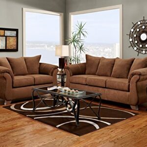 Roundhill Furniture Aruba Microfiber Pillow Back Sofa, Chocolate