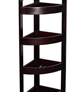 eHemco 4 Tier Bamboo Corner Storage Shelf, 31.5 Inches, Espresso