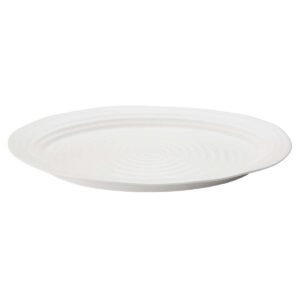 portmeirion sophie conran white oval turkey platter | 20 inch large tray for serving appetizers, snacks and pizza | made from fine porcelain | dishwasher and microwave safe