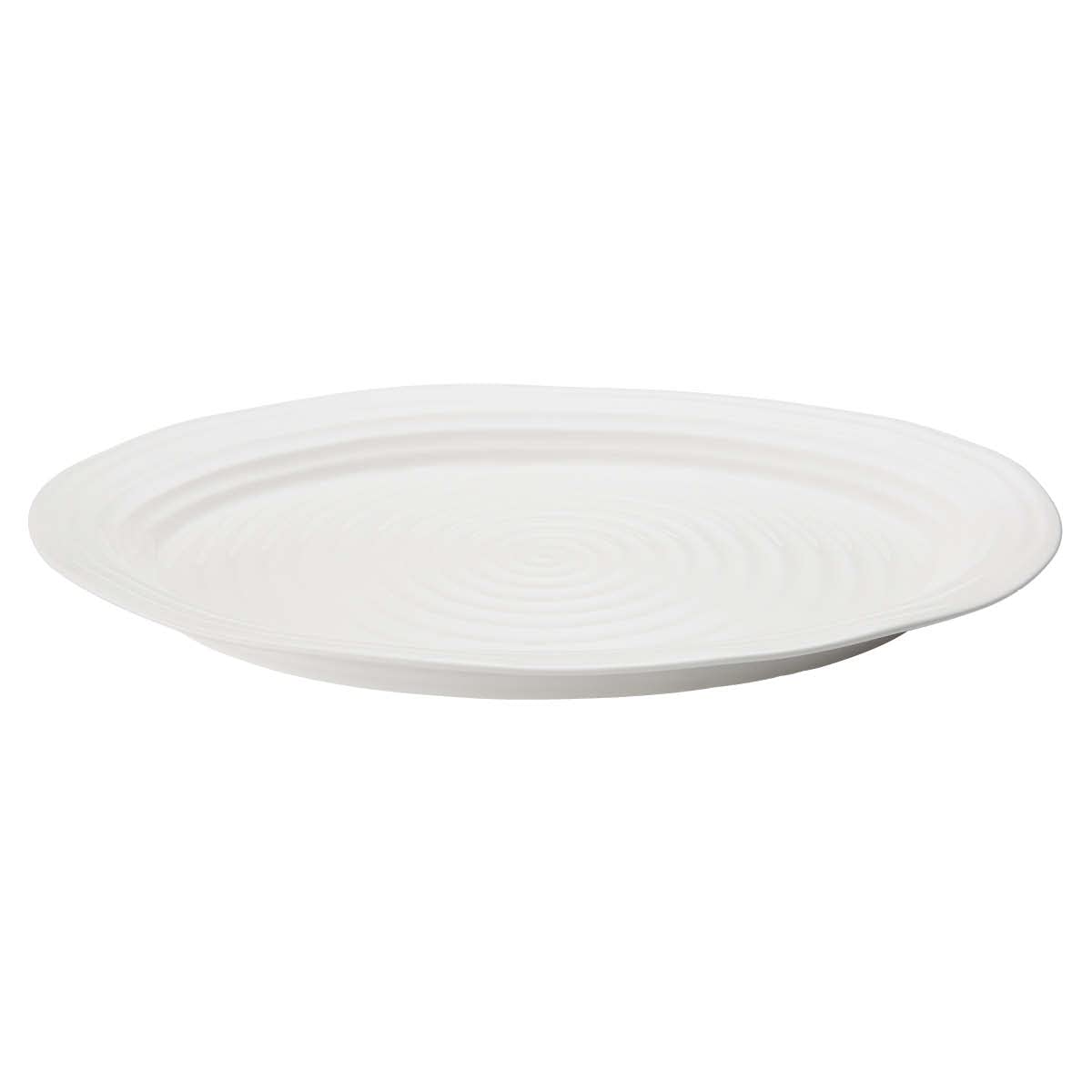 Portmeirion Sophie Conran White Oval Turkey Platter | 20 Inch Large Tray for Serving Appetizers, Snacks and Pizza | Made from Fine Porcelain | Dishwasher and Microwave Safe