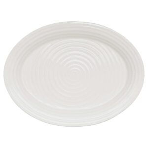 Portmeirion Sophie Conran White Oval Turkey Platter | 20 Inch Large Tray for Serving Appetizers, Snacks and Pizza | Made from Fine Porcelain | Dishwasher and Microwave Safe